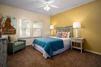Bedroom with expansive windows